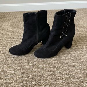 Black chunky booties